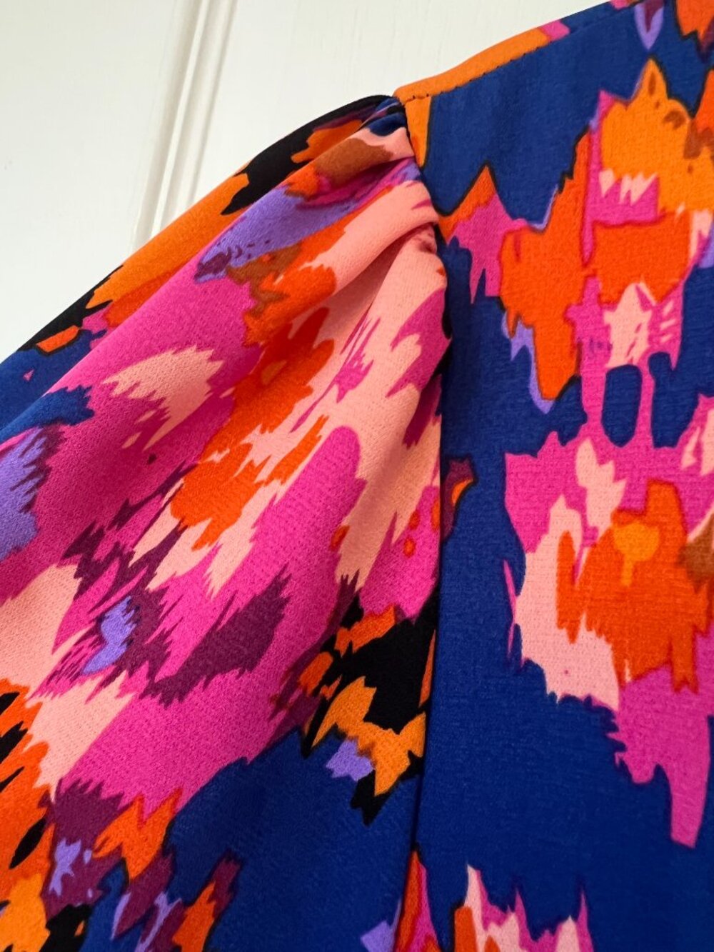 NWOT Pretty Garden High Low Wrap Midi Dress Short Sleeve Abstract Print SIZE Med - Picture 9 of 13